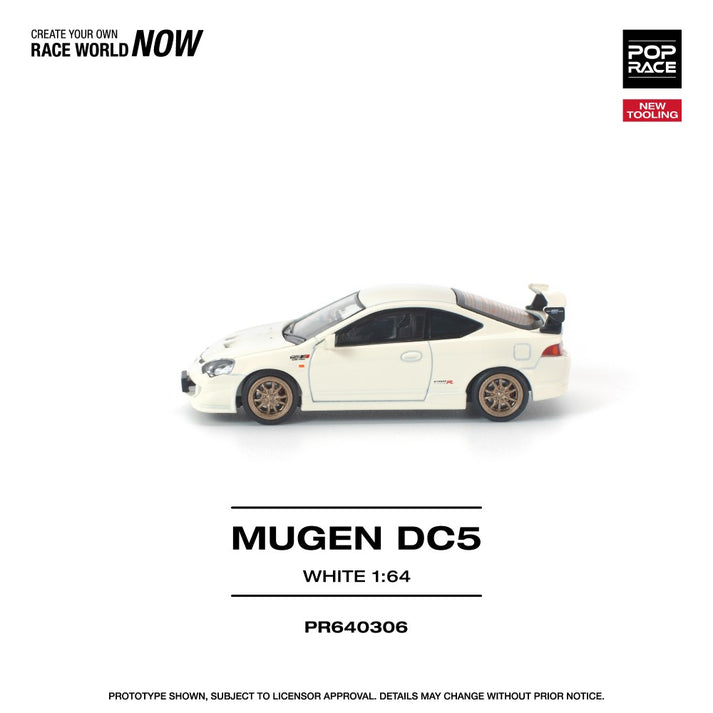 Pop Race 1:64 Honda DC5 Mugen White NEW TOOLING PR640306
