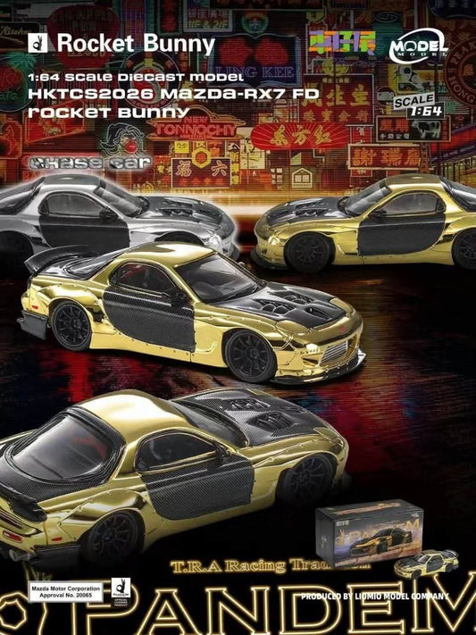 LIOMIO X ModelModel 1:64 Mazda RX-7 FD3S PANDEM ROCKET BUNNY HK Toy Car Salon 2026