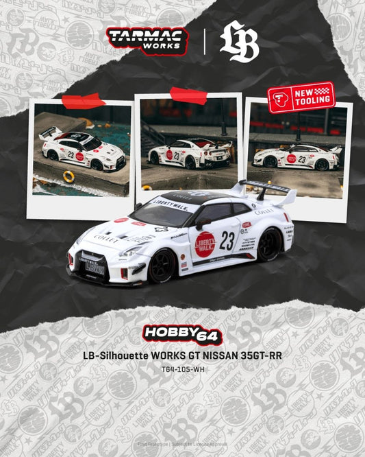 Tarmac Works 1:64 2026 Nissan GT-R (R35) LB-Silhouette Works #23 White
