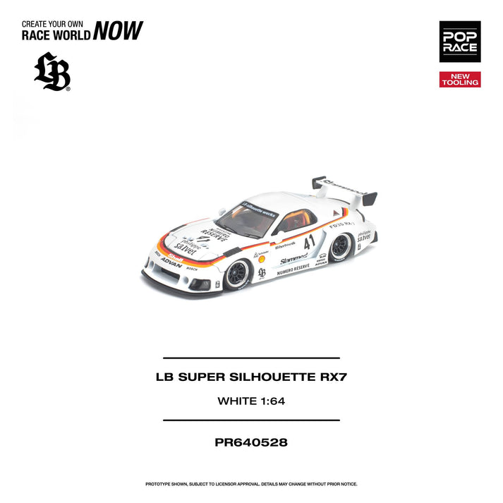 Pop Race 1:64 LB Super Silhouette RX7 (FD3S) White