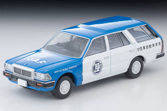 Tomica Limited Vintage 1:64 Nissan Cedric Van V20E Deluxe JAF Service Car White/Blue