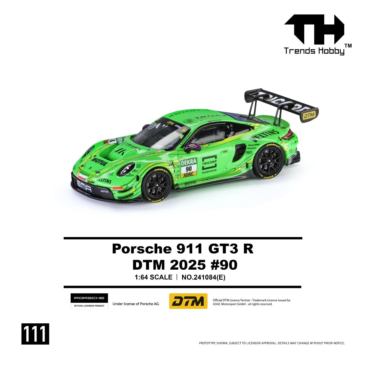 Trends Hobby 1:64 Porsche 911 GT3 R DTM 2025 #90 Green