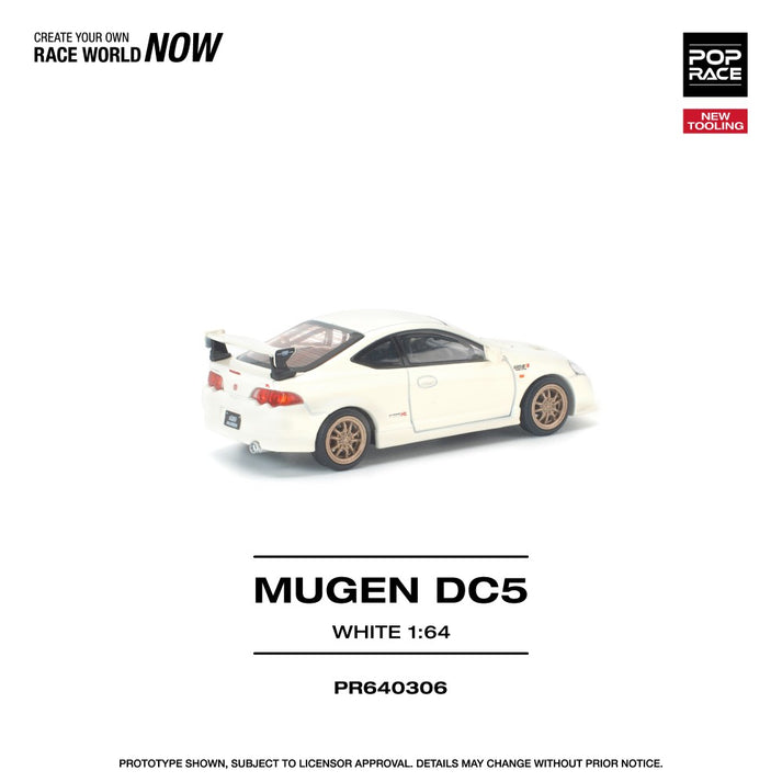 Pop Race 1:64 Honda DC5 Mugen White NEW TOOLING PR640306