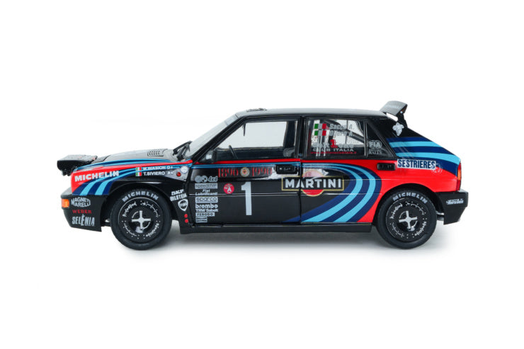Solido 1:18 Lancia Delta HF Integrale Tribute To Biason Black Sacco Rallye Monte *Damaged Packaging*