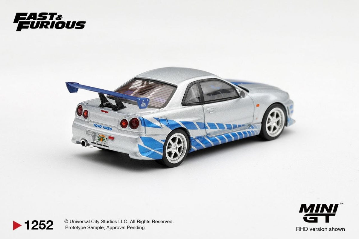 Mini GT 1:64 Nissan Skyline GT-R C-West "2 Fast 2 Furious" Brian O'Conner *Blister Packaging* #1252