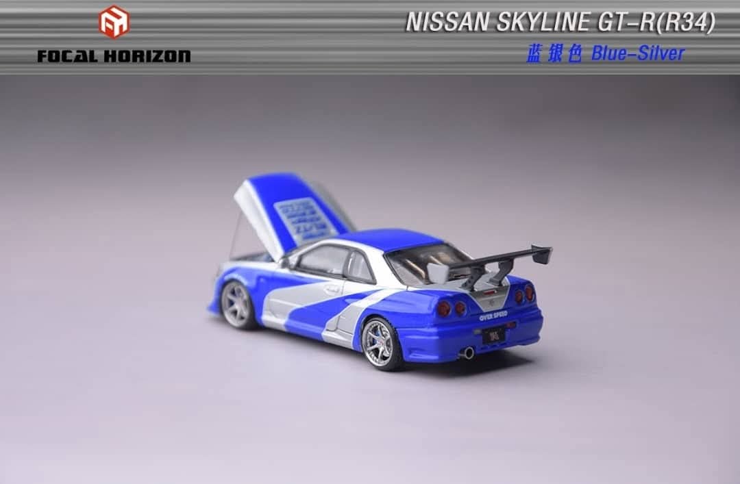 Focal Horizon 1:64 Diecast Nissan Skyline GT-R R34 C-West Customized NFS Livery
