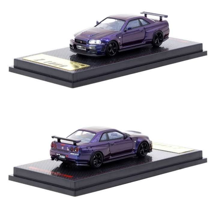 Tarmac Works x Ignition Model 1:64 Nismo BNR34 GT-R Z-Tune Midnight Purple
