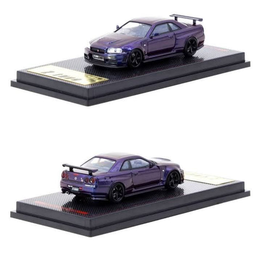 Tarmac Works x Ignition Model 1:64 Nismo BNR34 GT-R Z-Tune Midnight Purple