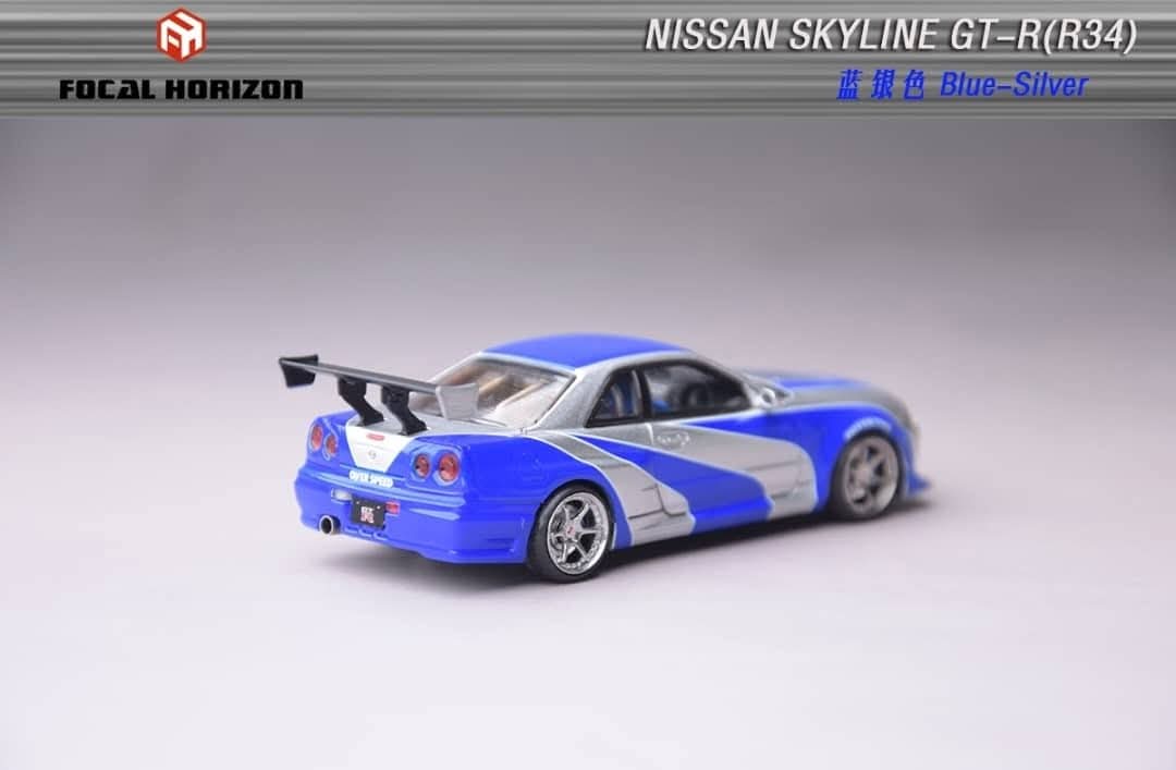 Focal Horizon 1:64 Diecast Nissan Skyline GT-R R34 C-West Customized NFS Livery