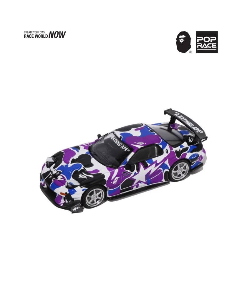 Pop Race x Bape 1:64 Bathing Ape RX7 FD3S Purple
