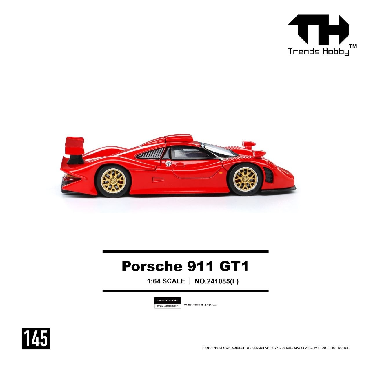 Trends Hobby 1:64 Porsche 911 GT1 Red