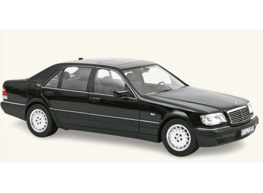 Norev 1:18 1997 Mercedes-Benz S600 Obsidian Black Metallic