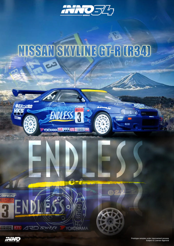 Inno64 Nissan Skyline GT-R (R34) #3 "ENDLESS ADVAN" Super Taikyu Series 2002 Winner