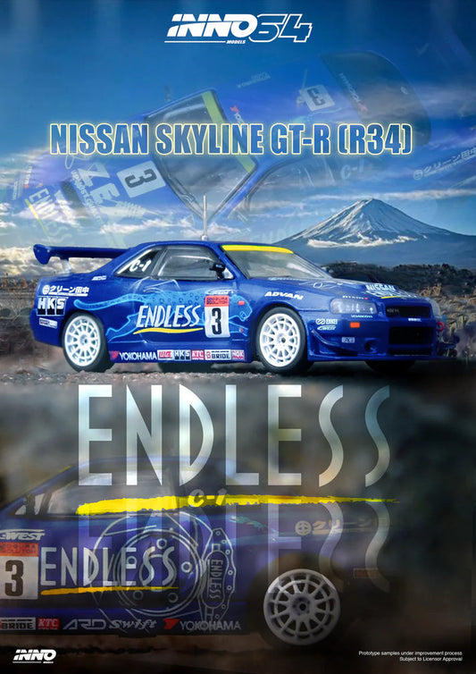 Inno64 Nissan Skyline GT-R (R34) #3 "ENDLESS ADVAN" Super Taikyu Series 2002 Winner
