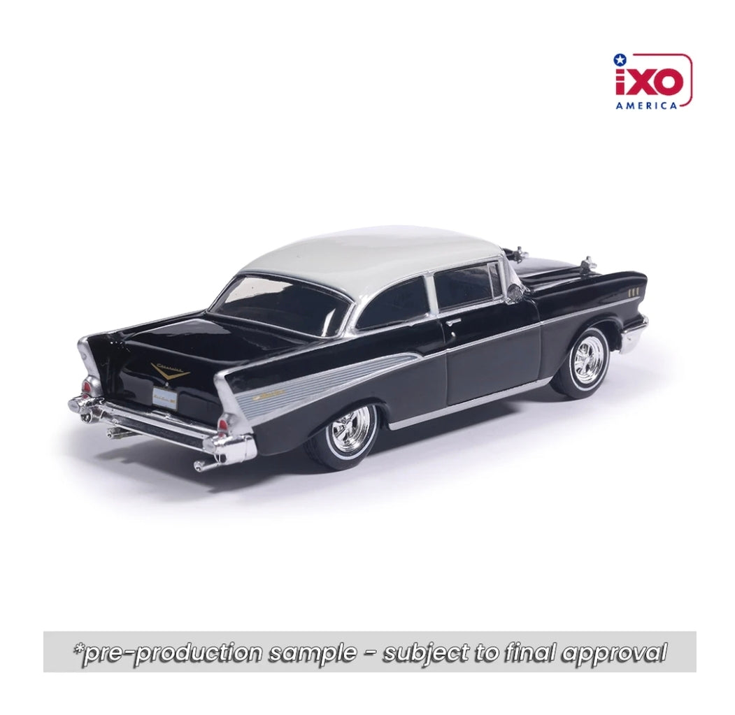 IXO America 1:64 1957 Chevrolet Bel Air Onyx Black & Imperial White