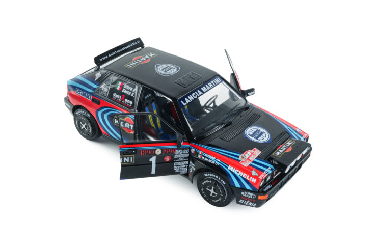 Solido 1:18 Lancia Delta HF Integrale Tribute To Biason Black Sacco Rallye Monte *Damaged Packaging*