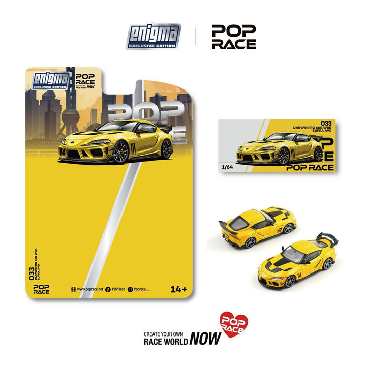 Pop Race 1:64 Darwin Pro 66G WBK Supra A90 Nitro Yellow