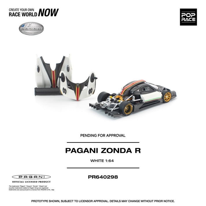 Pop Race 1:64 Pagani Zonda R White PR640298