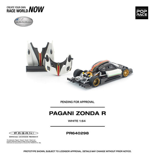 Pop Race 1:64 Pagani Zonda R White PR640298