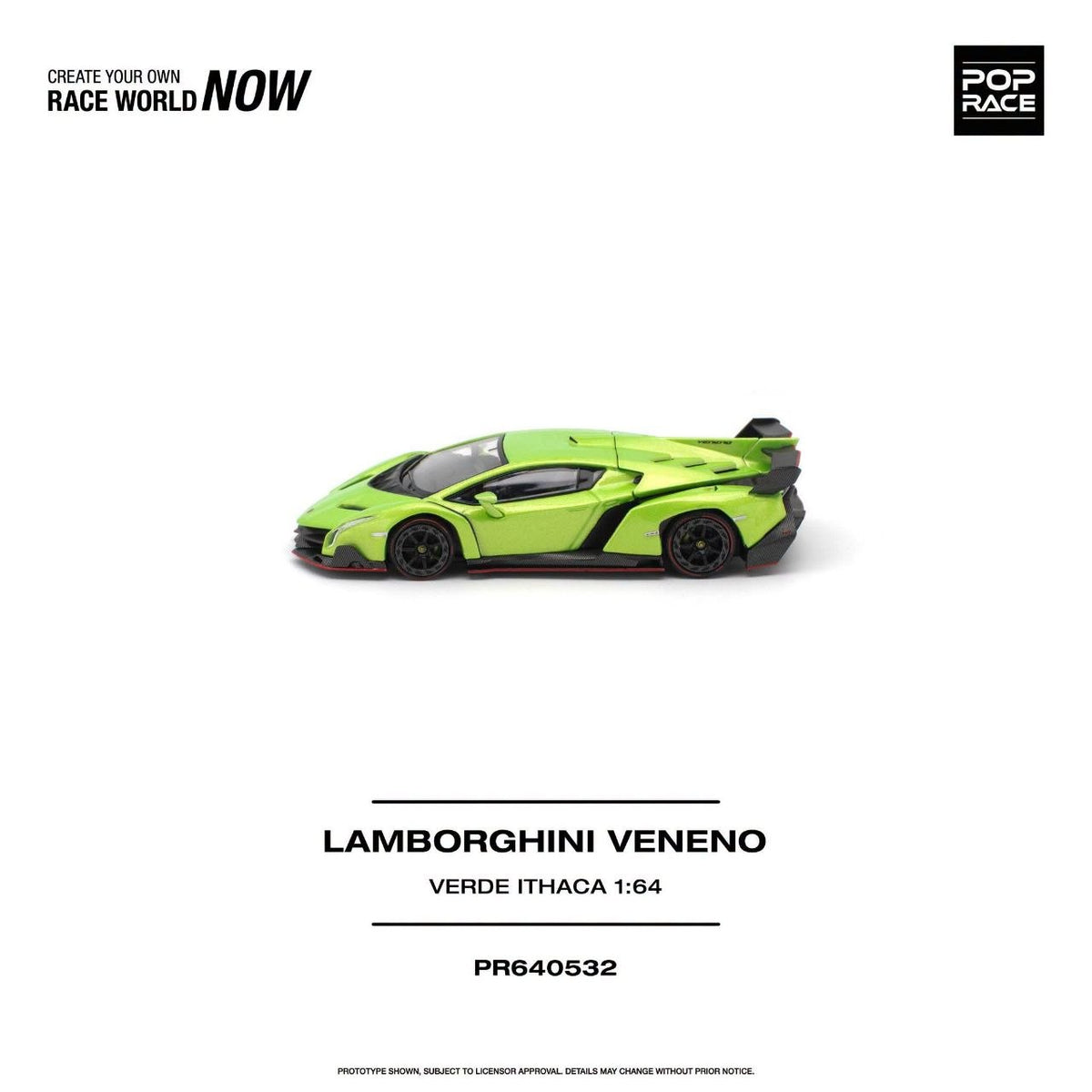 Pop Race 1:64 Lamborghini Veneno Verde Ithaca PR640532