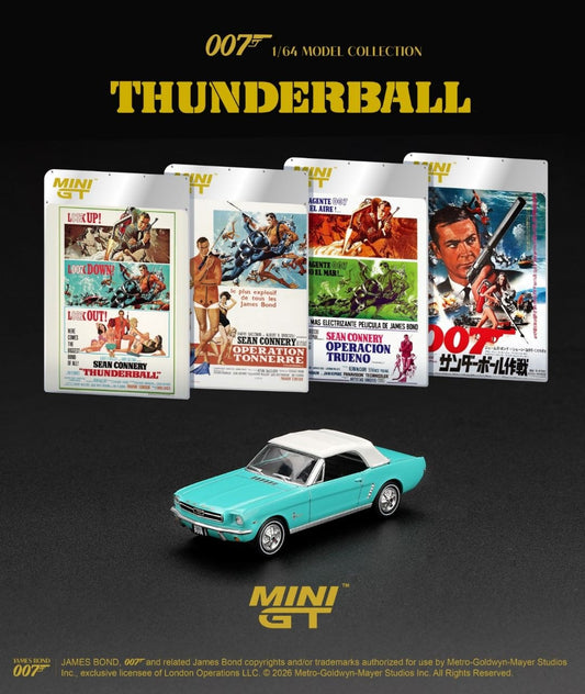 Mini GT 1:64 Ford Mustang Convertible 1965 "Thunderball" *Blister Packaging*
