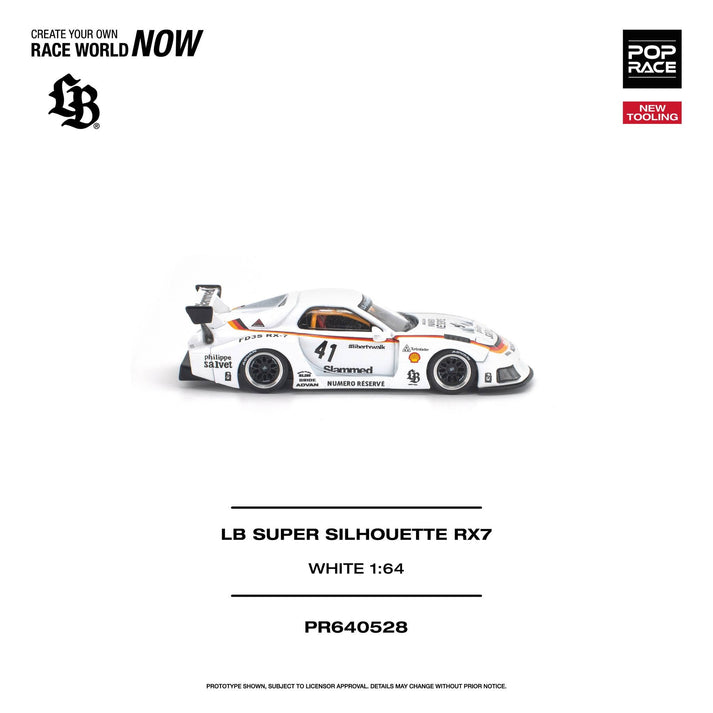 Pop Race 1:64 LB Super Silhouette RX7 (FD3S) White