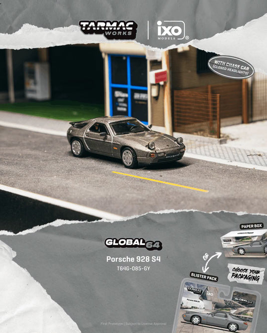 Tarmac Works 1:64 1992 Porsche 928 S4 Grey Metallic