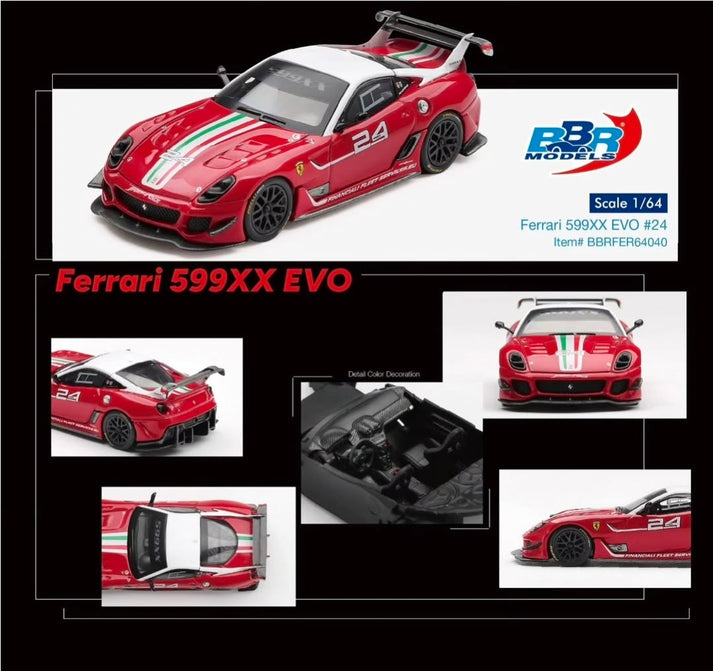 BBR 1:64 2011 Ferrari 599XX EVO #24 Red