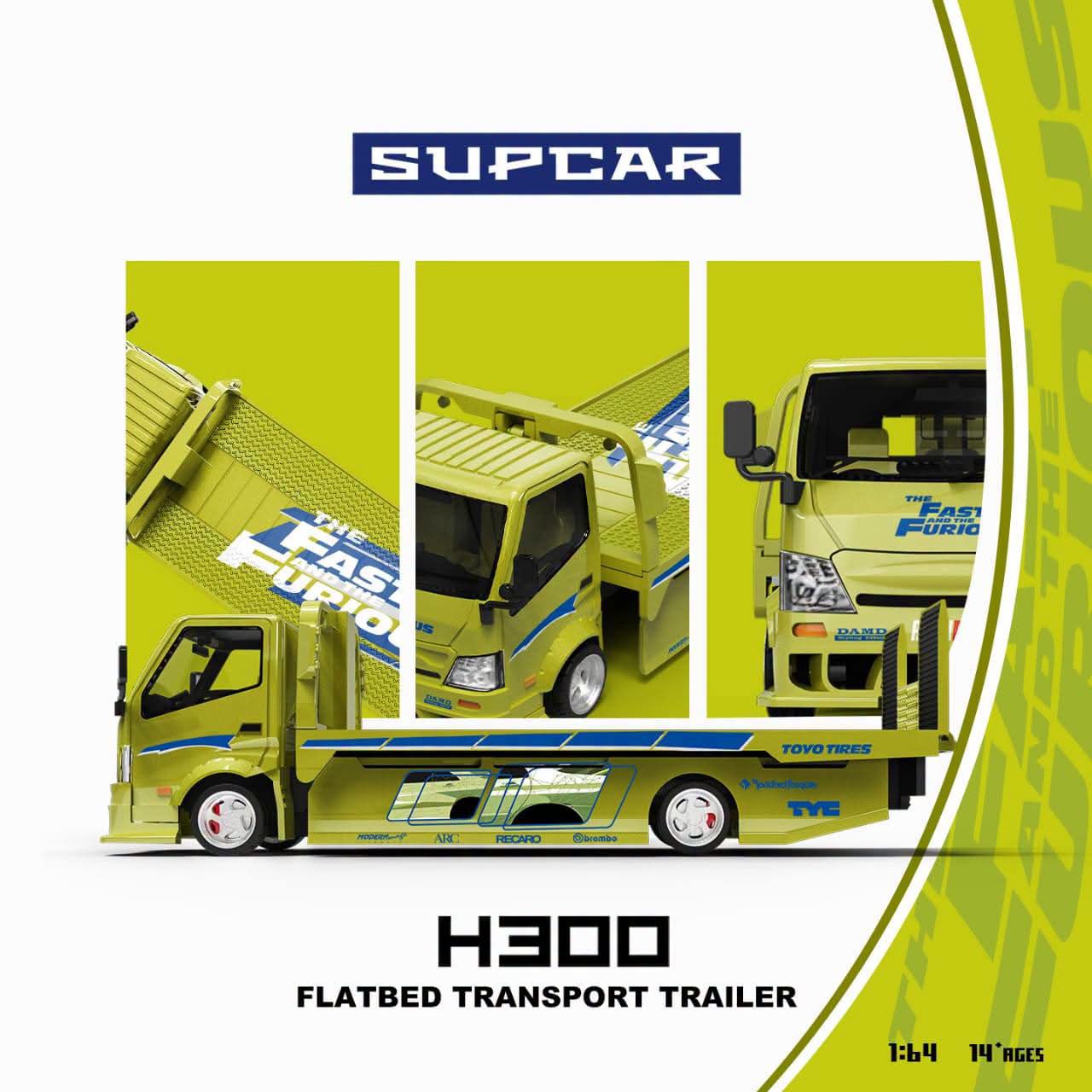 Supcar 1:64 Diecast H300 Tow Truck F&F Green Livery