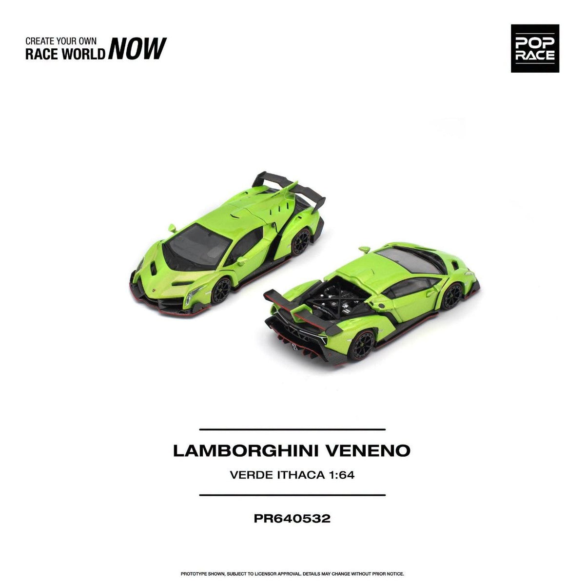 Pop Race 1:64 Lamborghini Veneno Verde Ithaca PR640532