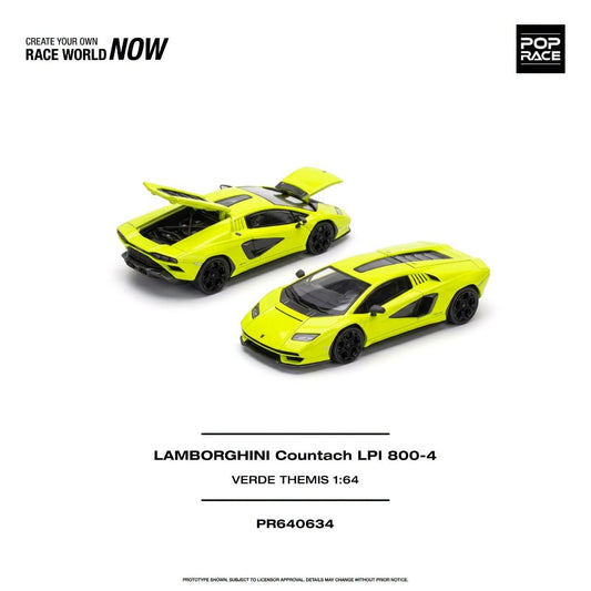 Pop Race 1:64 Lamborghini Countach LPI 800-4 Verde Themis PR640634