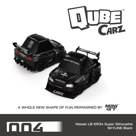 Mini GT 1:64 Qube Carz Nissan LB-ER34 Super Silhouette SKYLINE Black QZ00401-BL