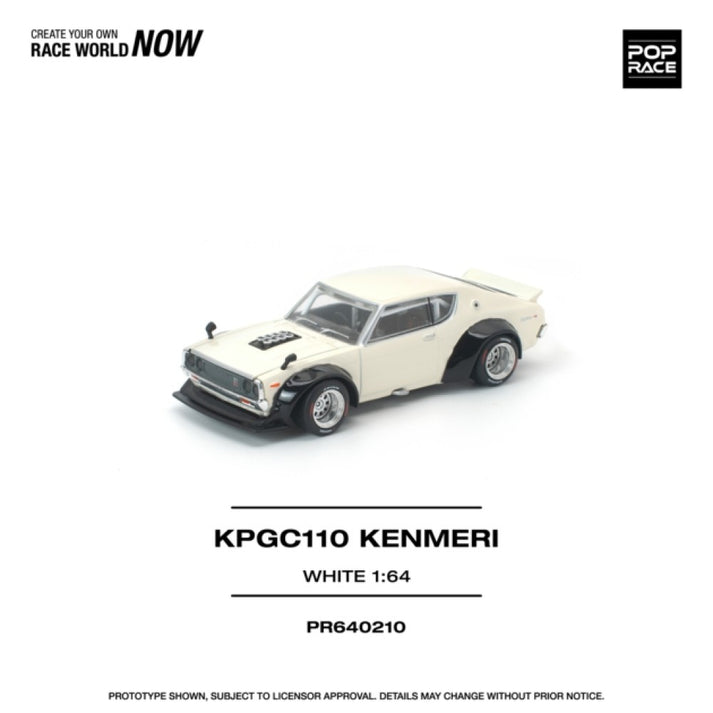 Pop Race 1:64 KPGC110 Kenmeri White