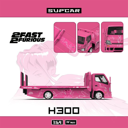 Supcar 1:64 Diecast H300 Tow Truck Fast & Furious 2 Fast 2 Furious Pink Livery