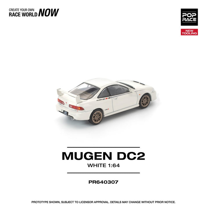 Pop Race 1:64 Mugen DC2 White NEW TOOLING PR640307