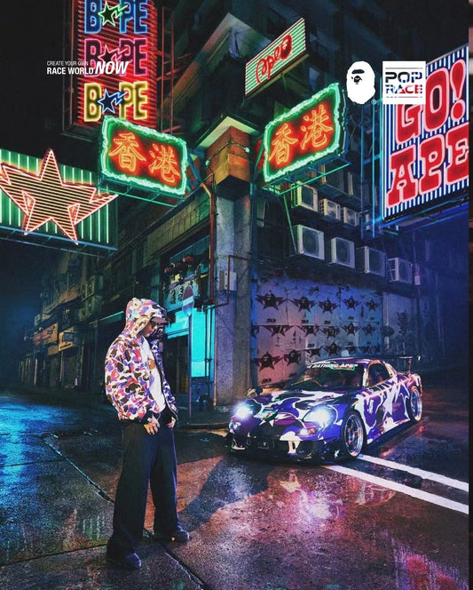 Pop Race x Bape 1:64 Bathing Ape RX7 FD3S Purple