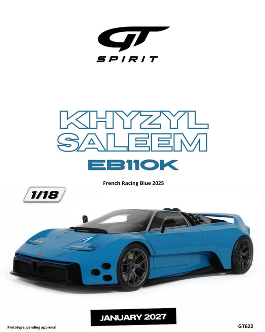 GT Spirit 1:18 2025 Khyzyl Saleem EB110K *Resin Series* French Racing Blue