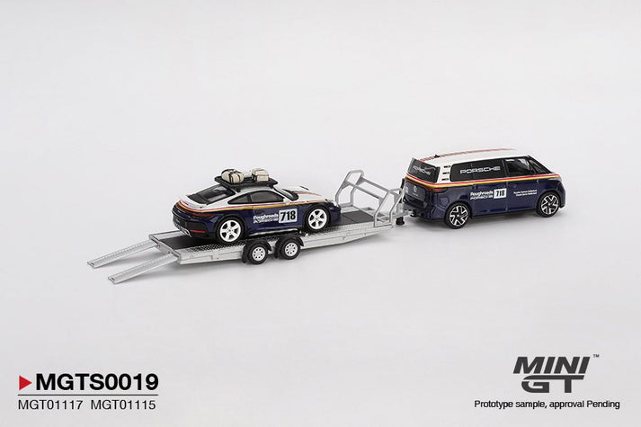 Mini GT 1:64 Porsche 911 Dakar #718 Volkswagen ID. Buzz Porsche Centrum Gelderland Roughroads Set