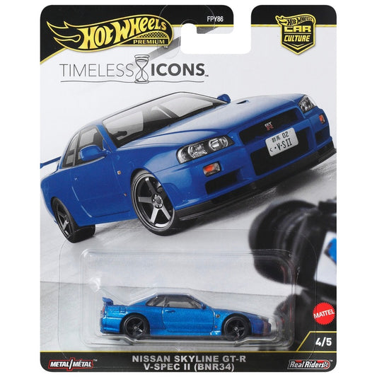 Hot Wheels 1:64 Premium Timeless Icons Nissan Skyline GT-R V·Spec II (BNR34) Car Culture 4/5
