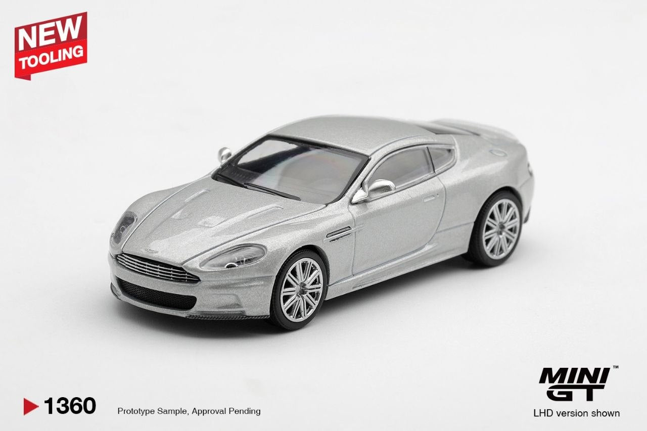 Mini GT 1:64 Aston Martin DBS 2008 Lightning Silver #1360
