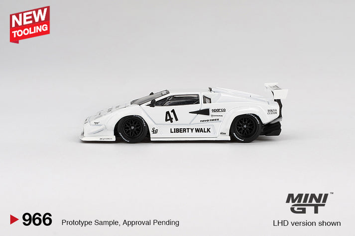 Mini GT 1:64 Lamborghini Countach LB-WORKS White 2024 Tokyo Auto Salon (MGT00966-L)