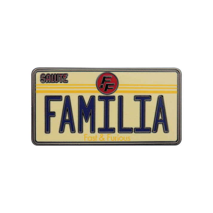 Fanattic Fast & Furious Familia License Plate Pin Badge *Limited Edition*