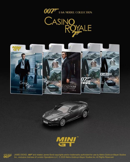 Mini GT 1:64 James Bond 2006 Aston Martin DBS *Casino Royale* Blister Packaging Grey