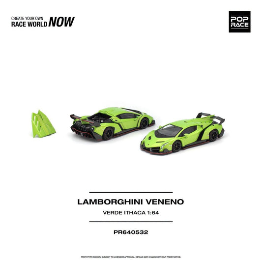 Pop Race 1:64 Lamborghini Veneno Verde Ithaca PR640532