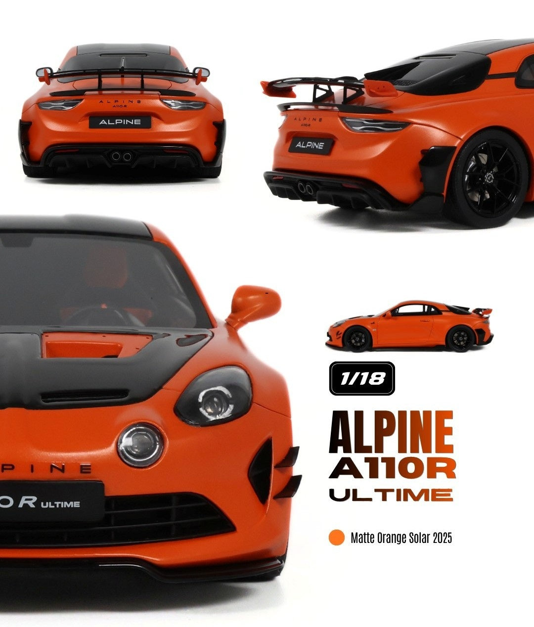 Ottomobile 1:18 2025 Alpine A110R Ultime *Resin series* Matte Orange Solar