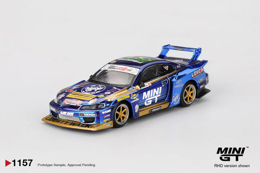 Mini GT 1:64 Nissan Silvia (S15) LB-Super Silhouette #555 Team MINI GT Liberty Walk 2025 Formula Drift #1157