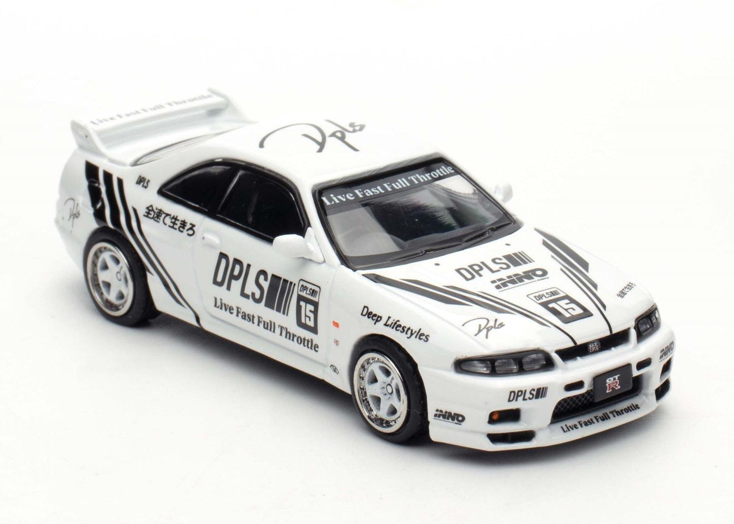 Inno64 x DPLS 1:64 Nissan Skyline GT-R (R33) White/Black