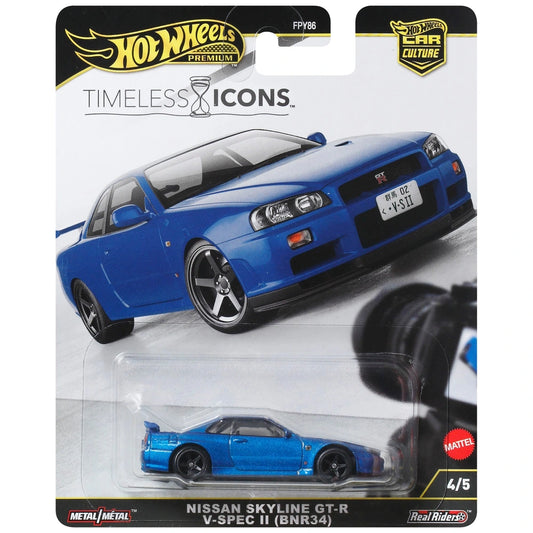 Hot Wheels 1:64 Car Culture Timeless Icons Nissan Skyline GT-R V-SPEC II (BNR34) 4/5 Premium