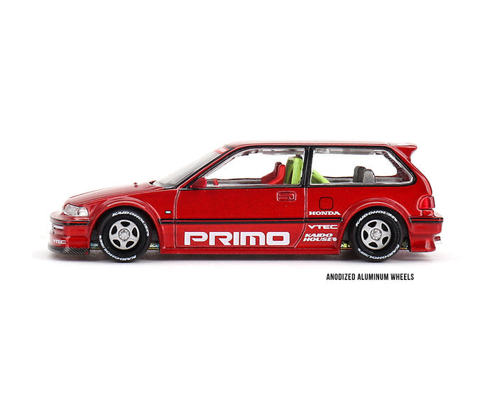Kaido House x Mini Gt 1:64 1987 HONDA CIVIC (EF) KAIDO WORKS V2 Red