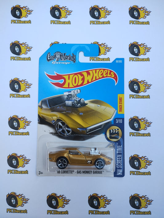 Hot Wheels 2015 '68 Corvette Gas Monkey Garage Long Card
